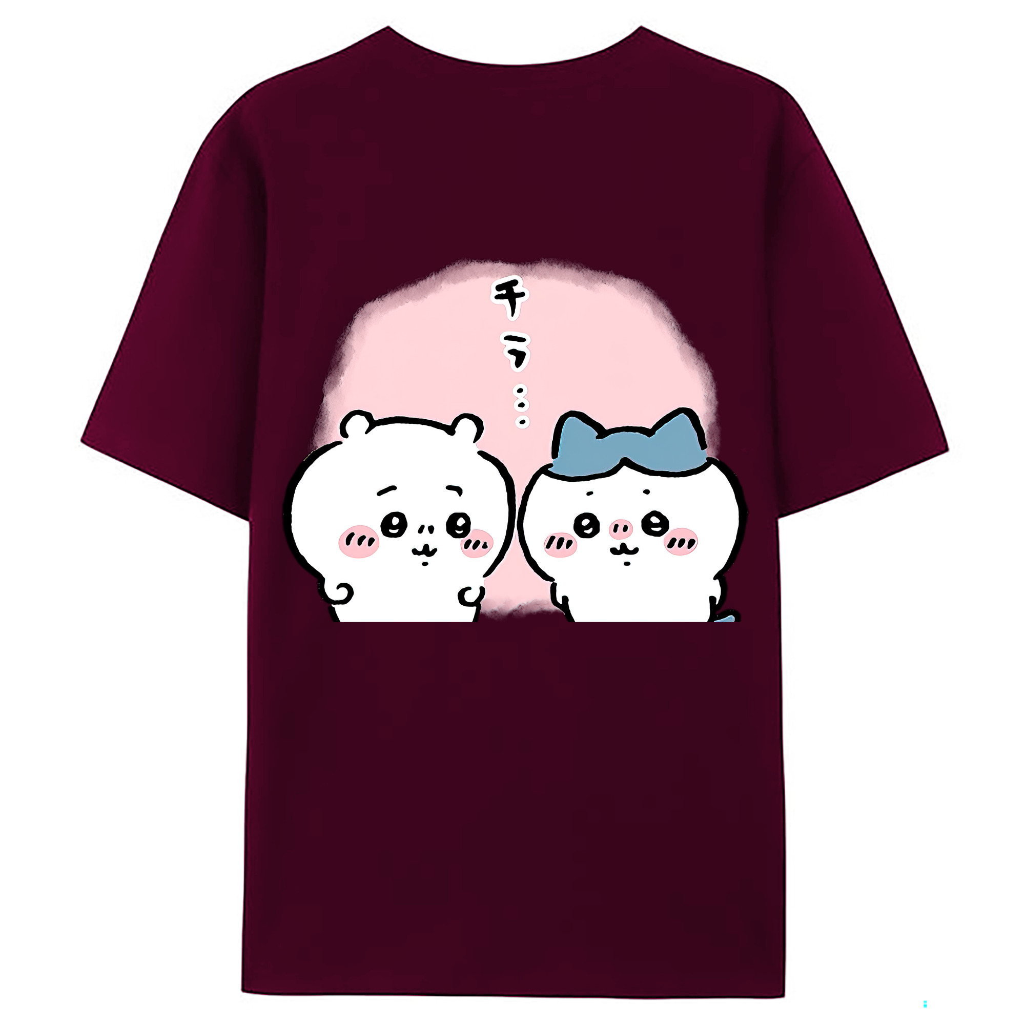 （画像用） ちいかわ ハチワレ Chii-kawa hachiware レディース半袖Tシャツ(バックプリント)